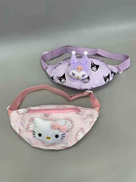 Export overstock children's waist bag, lightweight crossbody bag for babies, cute cartoon chest bag for little girls