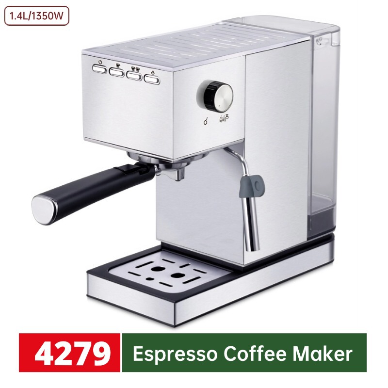 Cross-Border Wholesale of Household Semi-Automatic Espresso Machines, Pressure-Type Stainless Steel High-Quality Espresso Machines