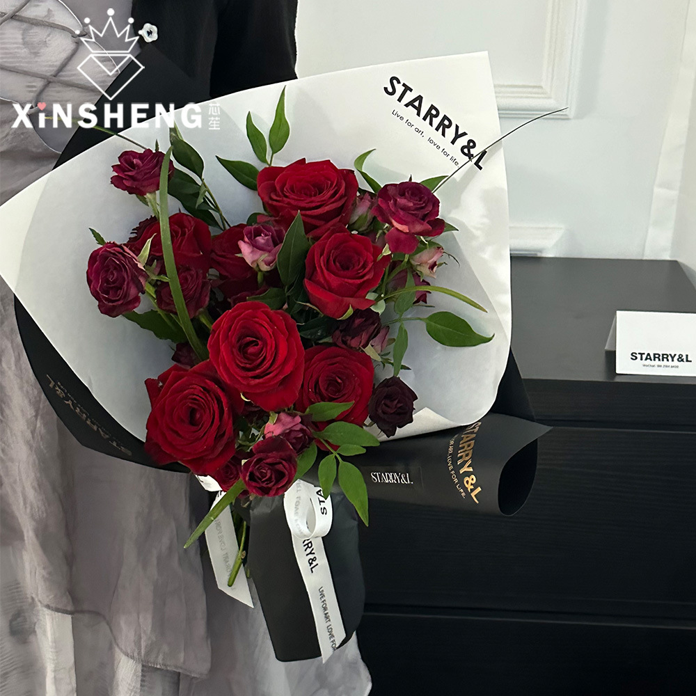 芯苼 DINGZHI简约英文牛皮纸鲜花花束包装纸花艺包花纸手工材料包