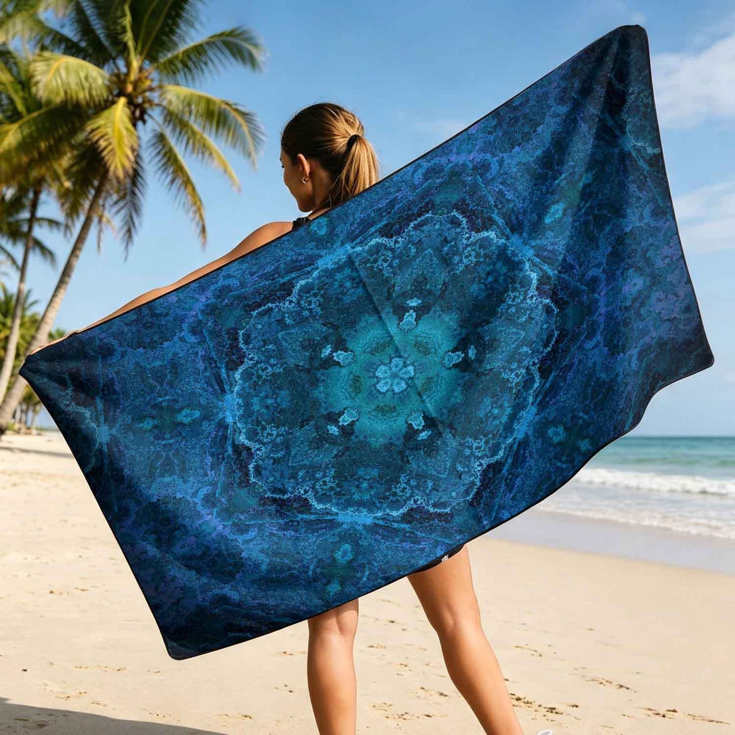 Geometric Bath Towel Car Seat Cover 2-in-1 Microfiber Outdoor Beach Car Dual-Use Universal Seat Cushion