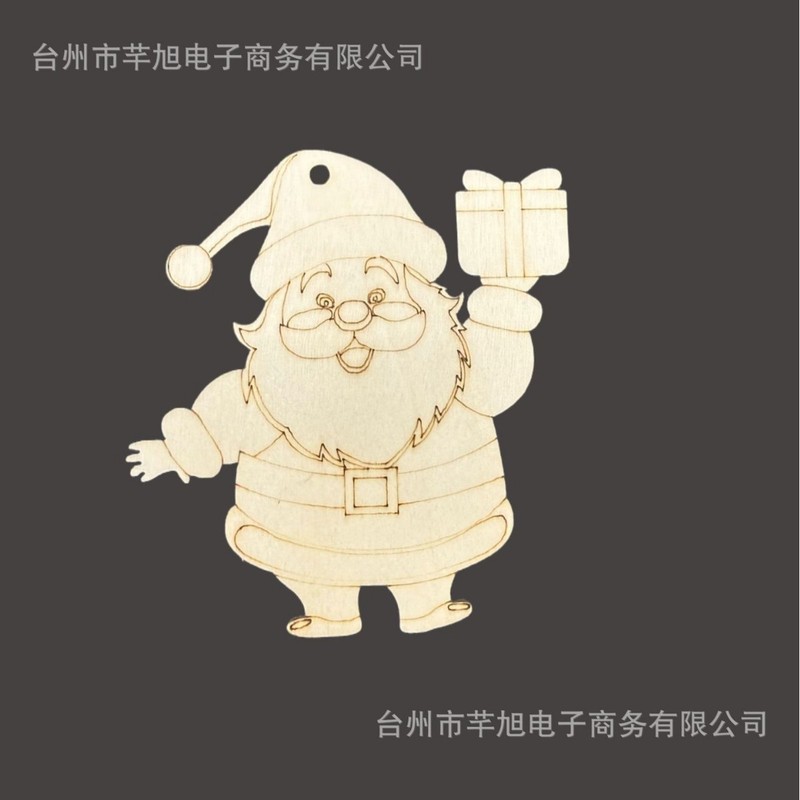 跨境木质工艺品创意圣诞节木片DIY道具圣诞节挂件|undefined