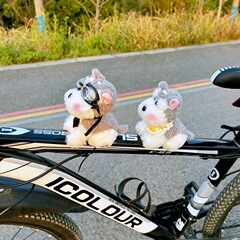 [紛失防止] シュナウザー人形クリエイティブ自転車アクセサリーかわいいマウンテンロードバイク装飾ぬいぐるみ