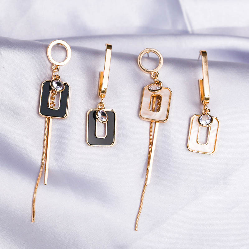 不對稱流蘇長款時尚個性氣質韓國耳環2021年新款潮925銀針耳飾品