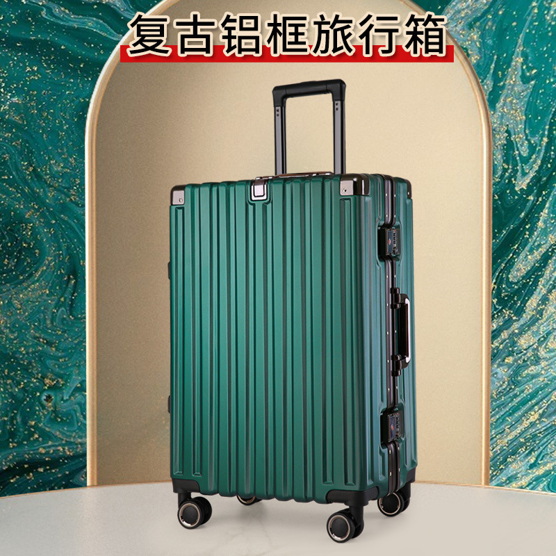 Aluminum frame student luggage mute universal wheel combination lock suitcase large capacity multi-compartment 24 inch trolley case Aluminum frame student luggage mute universal wheel combination lock suitcase large capacity multi-compartment 24 inch trolley case