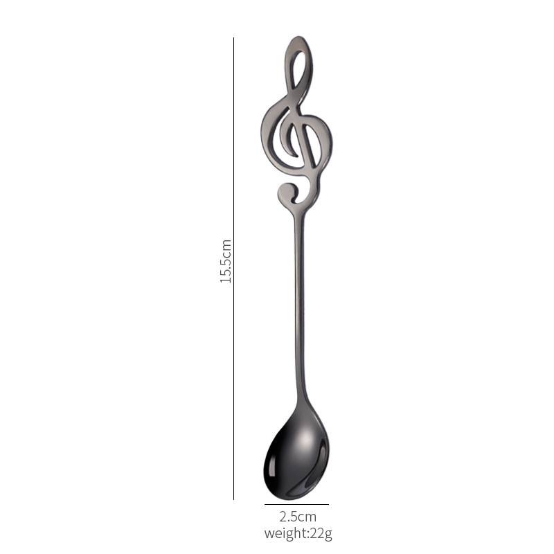 Creative Musical Gift, Treble Clef High Note Shaped Coffee Spoon, Cute And Exquisite Prize For Students_voghion.com