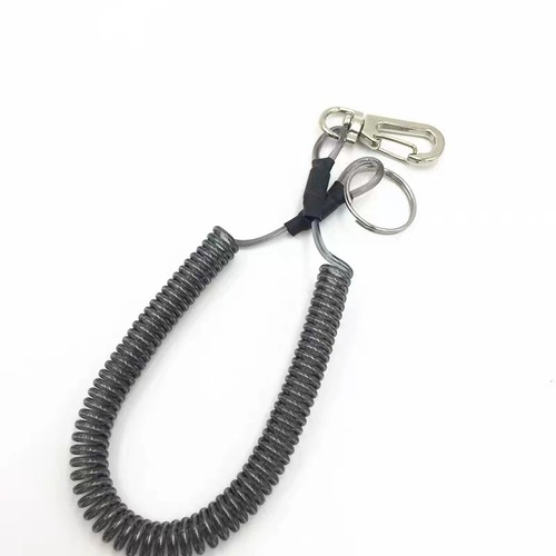 Manufacturer wholesale fishing gear anti-loss rope automatic contraction anti-tension embedded steel wire multi-color optional drop rope spring rope