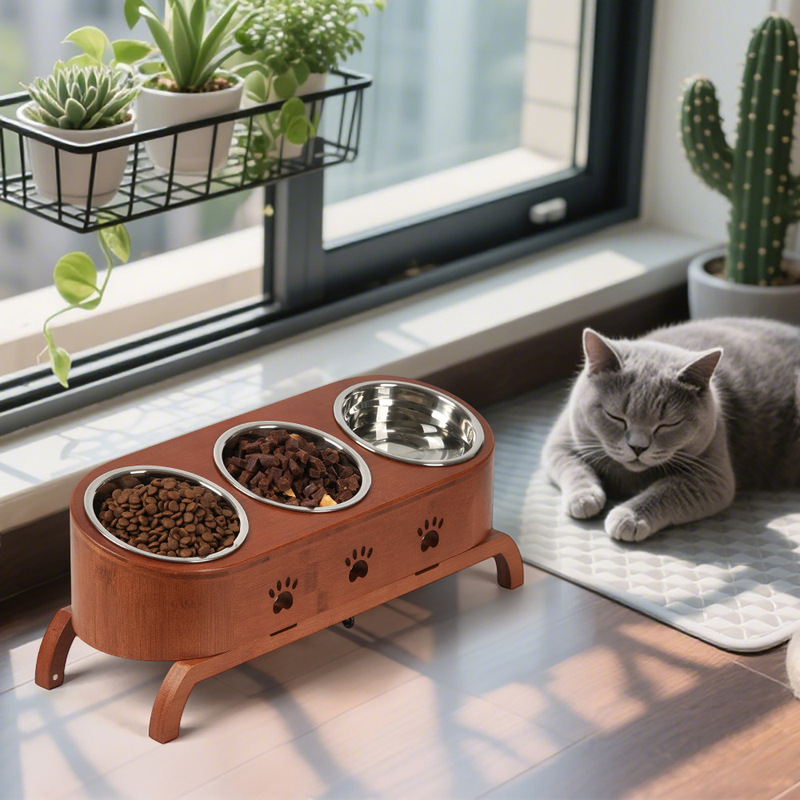 Elevated Cat Food Bowl Raised Cat Food Bowl Tilted Pet Bowl Cat Feeding Station with Stand Feeder for Cats and Small Dogs