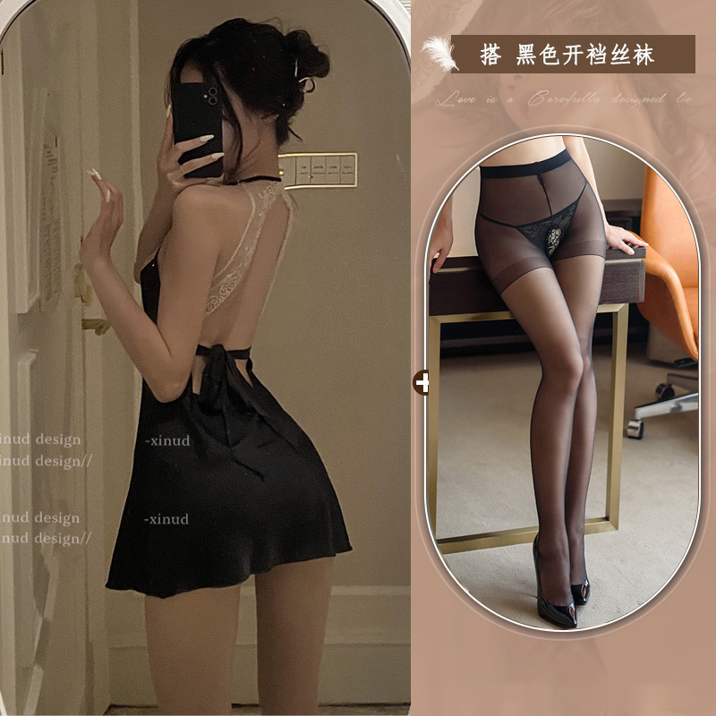 블랙 + 블랙 오픈 양말