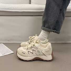 小蛮腰百搭运动鞋女厚底老爹鞋女2026春夏新款网面透气休闲阿甘鞋