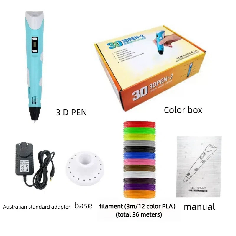 3D-ручка Shanda для печати DIY, USB-питание, наборы разноцветной нити (подарок)