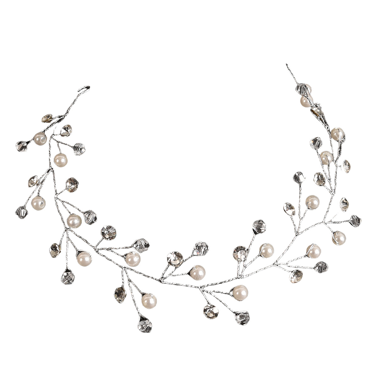 Europa y Estados Unidos toque de novia transfronterizo mano perla de diamante cuentas trenzadas hebra de cabello accesorios de vestido de boda al por mayor