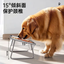 不锈钢狗盆狗碗宠物碗水碗狗狗喝水增高架护颈不锈钢饭碗猫粮猫碗