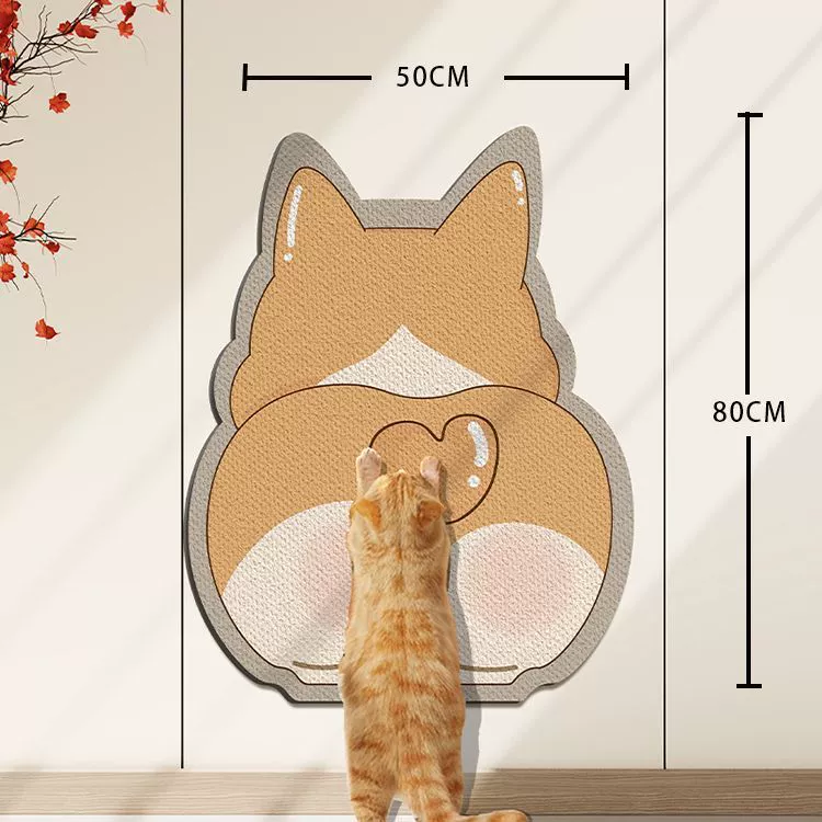 Self-adhesive protective wear-resistant sofa on wall, cat