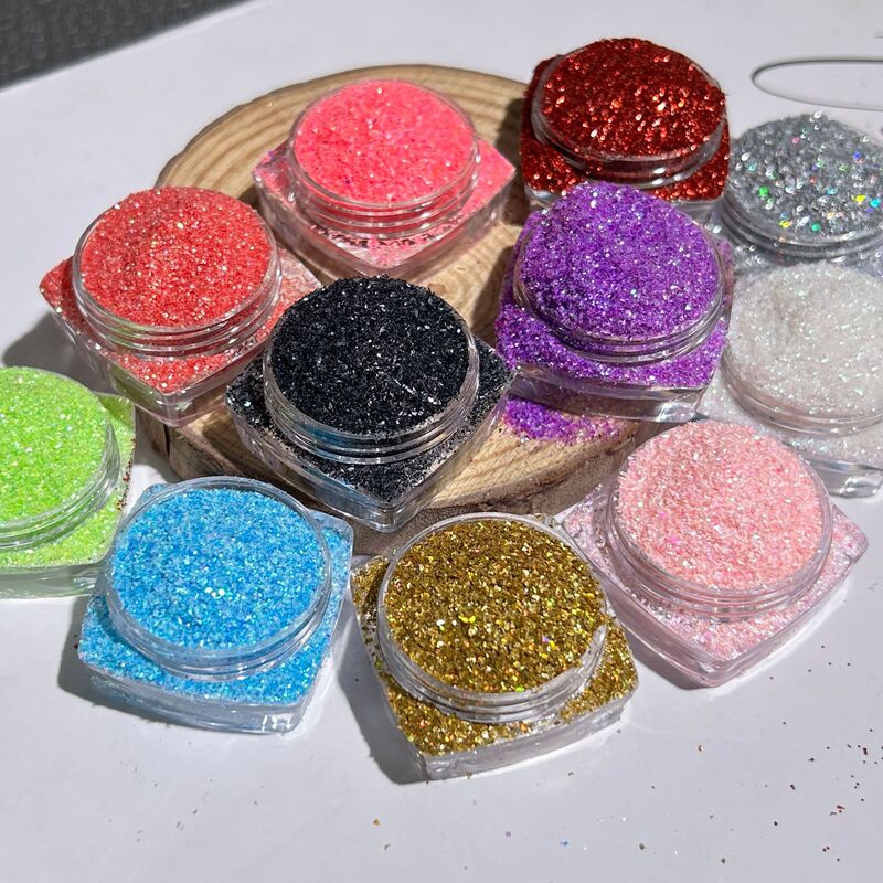 Big Sale-Candy Color Irregular Small Fragments Laser Glitter Gold Glitter Nail Art Woolen Powder Handmade Toy Material