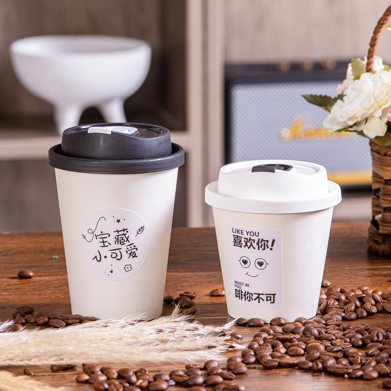 Vasos desechables café té leche tapas