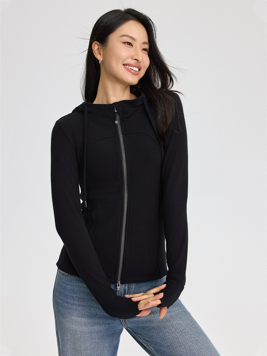 女性のヒアルロン酸の両面の徳の絨毯の美しい肌の服のファスナーのカーディガンの秋冬の新型の修身のファッションの帽子のコート