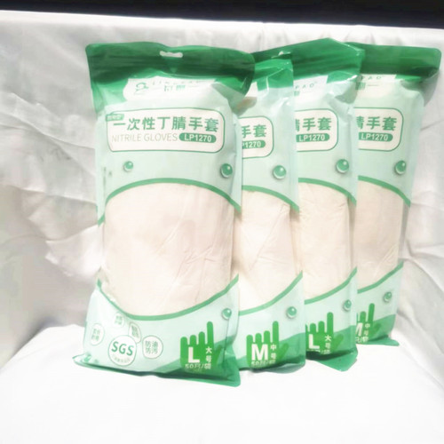 Wholesale Thickened Food-Grade White Latex Oil-Resistant Disposable Nitrile Gloves for Dishwashing Household Kitchen