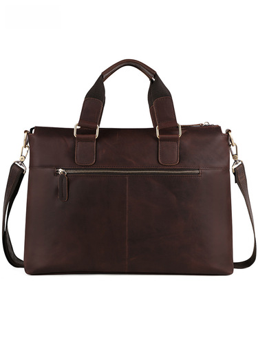 Vintage Crazy Horse Leather Men's Bag Business Fashion Men's Briefcase Large Capacity Crossbody Bag Men's Handbag