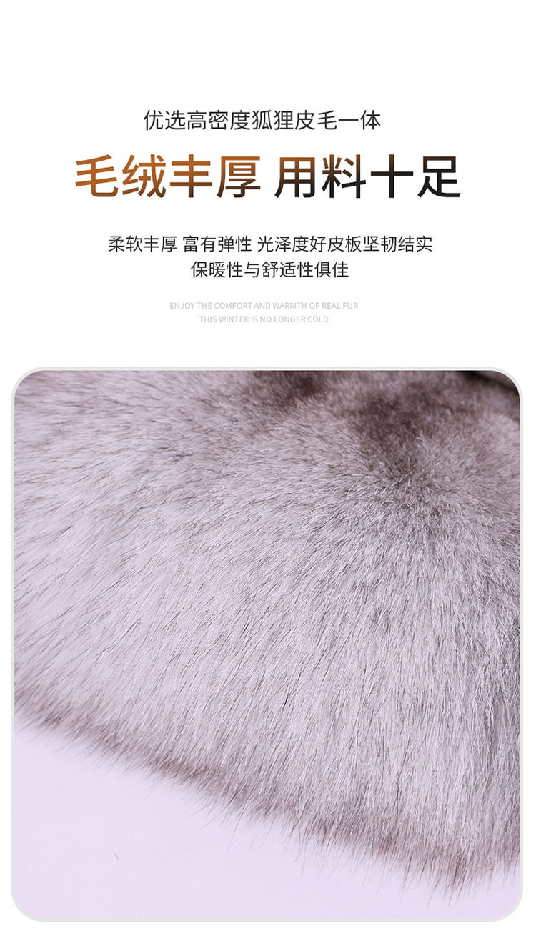 Fox fur car seat cushions, a luxurious and warm winter set, featuring high-quality faux fur and genuine fox fur, with a round design and a set of three pieces