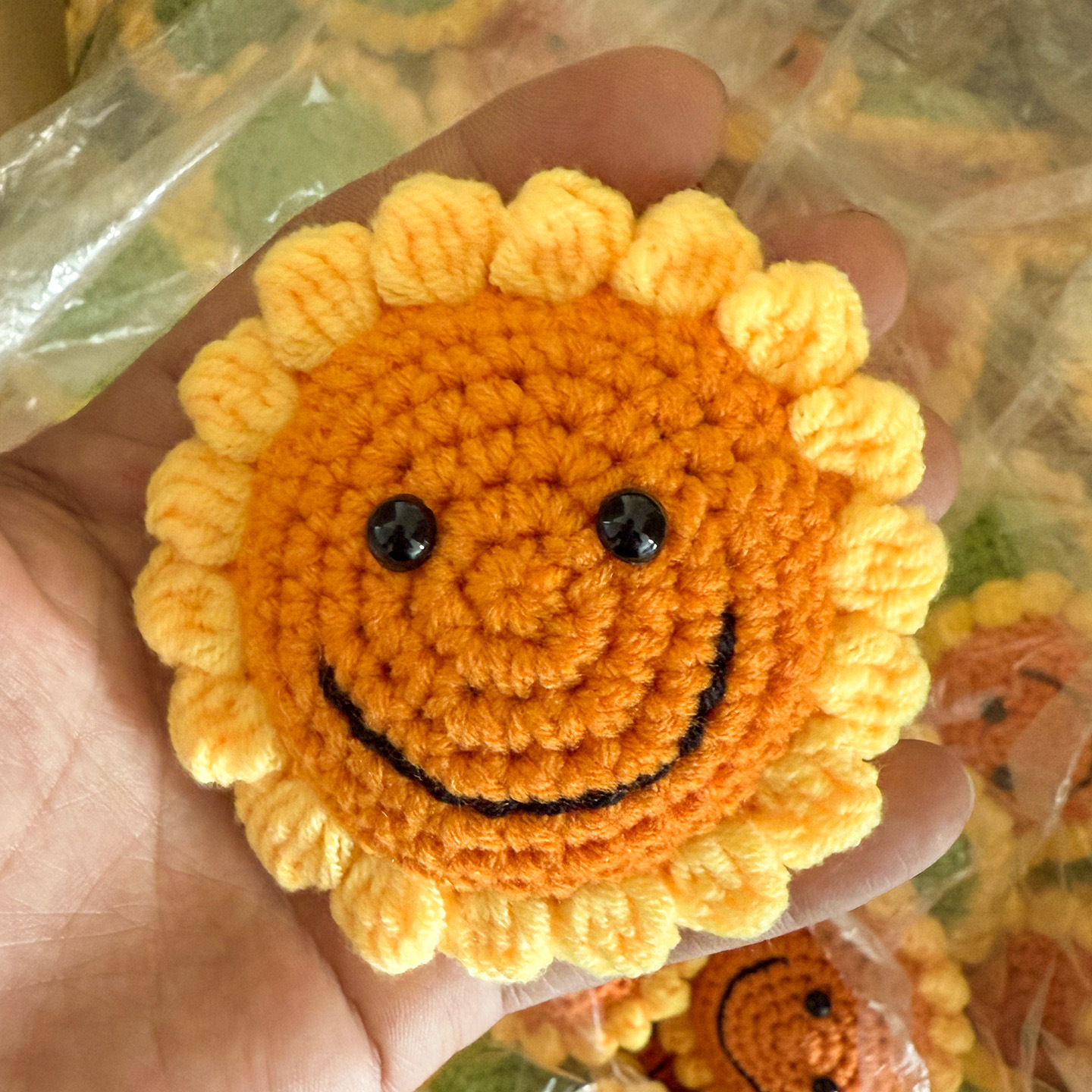 Cabeza de girasol sonriente