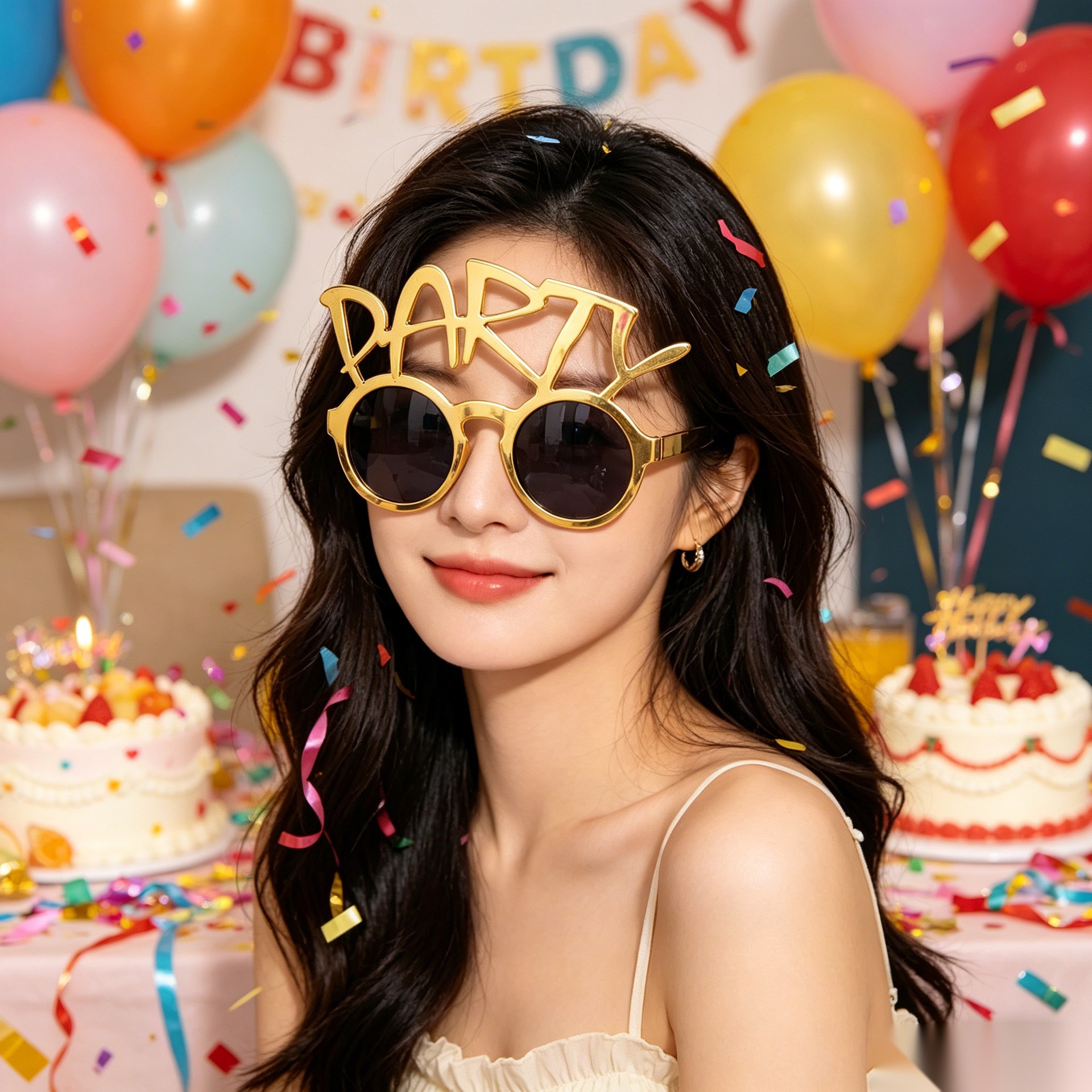 Cumpleaños temático fiesta gafas extrañas feliz cumpleaños pastel vela gafas de diseño de cumpleaños accesorios de fotos