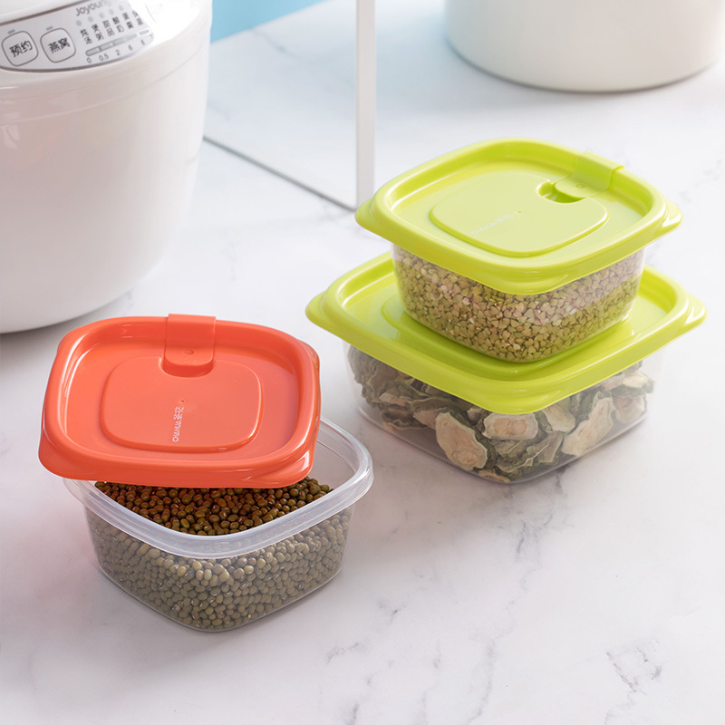 Camellia con cubierta caja de almacenamiento de refrigerador caja de congelación de alimentos rectangular cocina caja de almacenamiento de plástico fresco