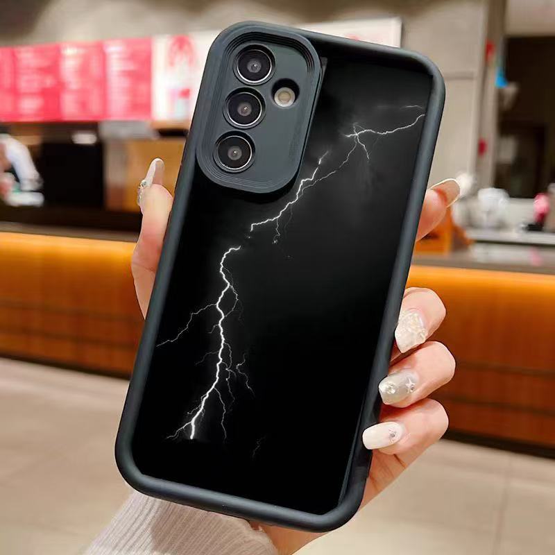 Dark Night Lightning Suitable for Samsung S24 Phone Case S23 Ultra Protective Cover A54 Anti-Drop S22 Pro Soft Case Minimalist Style Dark Night Lightning Suitable for Samsung S24 Phone Case S23 Ultra Protective Cover A54 Anti-Drop S22 Pro Soft Case Minimalist Style