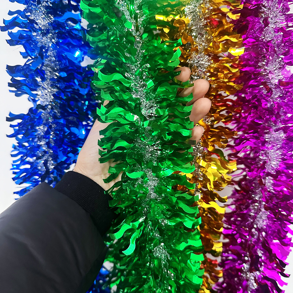 Diseño de celebración de festivales transfronterizos Decoración de bordes de color cardíaco manivela de color bandas de actividad de fiesta de lana de dibujo de flores de 2 metros de cifrado