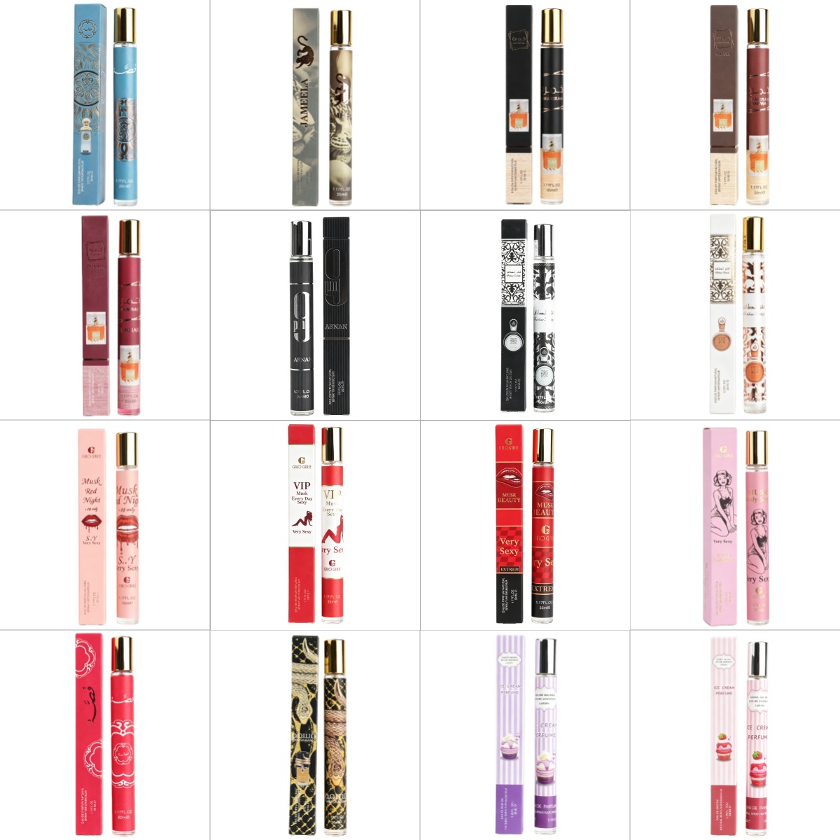 35ml Glass Test Tube Foreign Trade Middle East Arabian Mini Perfume Cross-Border Dubai Foreign Trade Perfume with Long-Lasting Fragrance