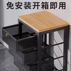 厨房置物架落地多层果蔬菜篮子收纳架抽拉式多功能夹缝零食储物架