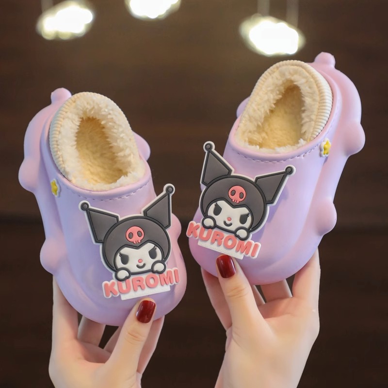 Sanrio niños Zapatillas de algodón nuevo invierno niños y niñas interior casa bebé suave Fondo cálido felpa Zapatillas de algodón