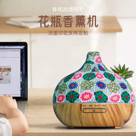 亚马逊跨境软陶印花家用加湿器大雾自动喷香精油扩香机定时香薰机