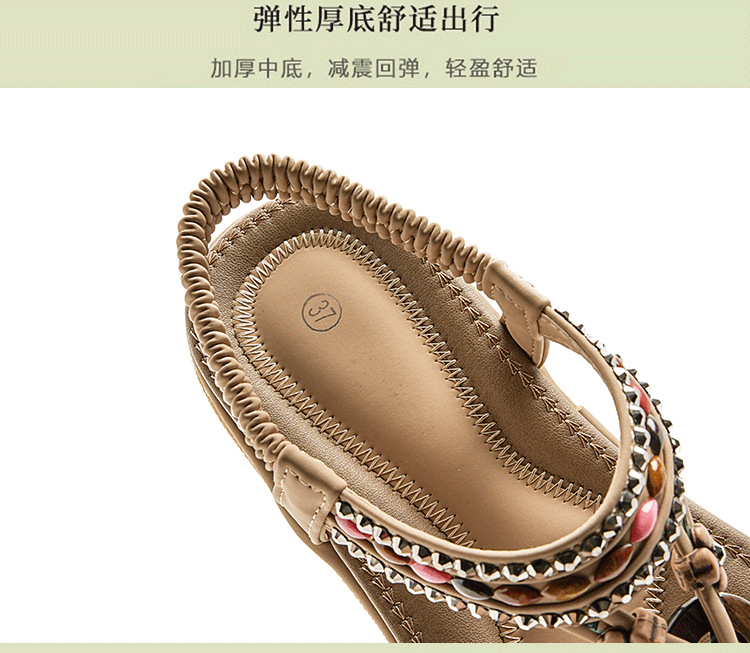 ielts run new summer 2025 spring and summer rhinestone casual seaside beach flat sandals women's comfortable all-matching 676- Application Scenario