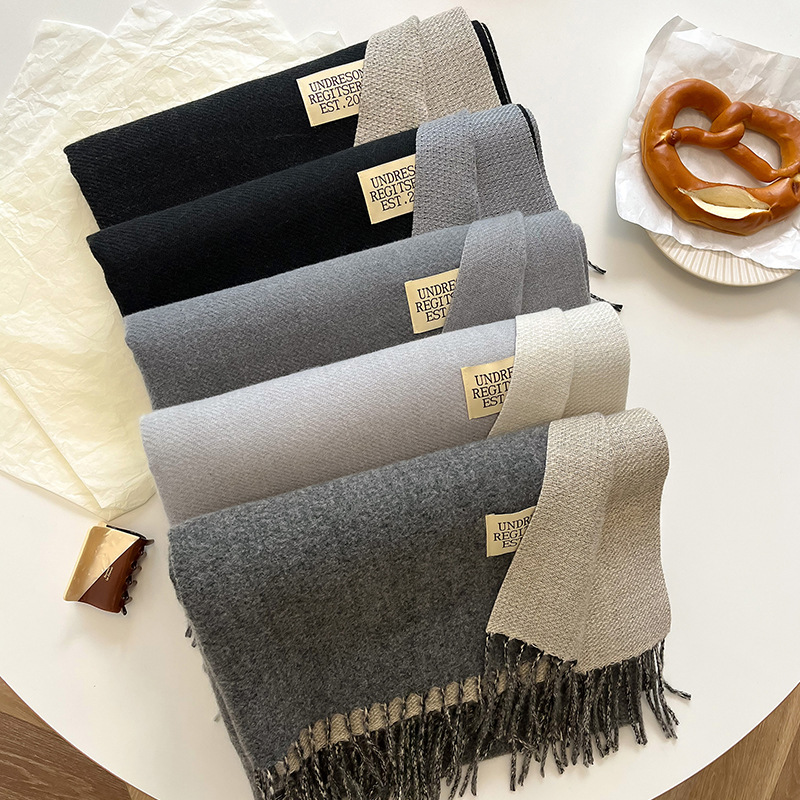 Unisex Basic Simple Style Solid Color Imitation Cashmere Scarf display picture 2