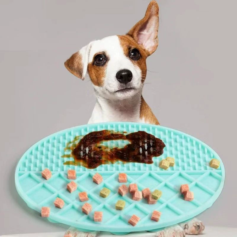 Трансграничная подушка для лизания домашних животных Анти-удушье Бассейн для медленного питания Коврик для лизания собак Корм для домашних животных Марлевая подушка для собак Силиконовая присоска