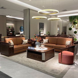 New Chinese Zen Style Ebony Wood Sofa Combination Villa Large Living Room Modern Simple High-End Solid Wood Sofa
