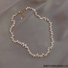 细小不规则淡水异形珍珠项链时尚简约气质复古颈链chocker锁骨链