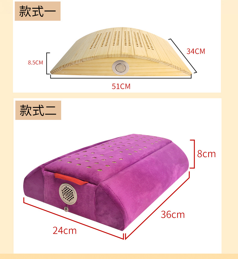 Wooden Moxibustion Box Lumbar Support Pillow Back Waist Moxa Warmer for Home and Spa Use in use