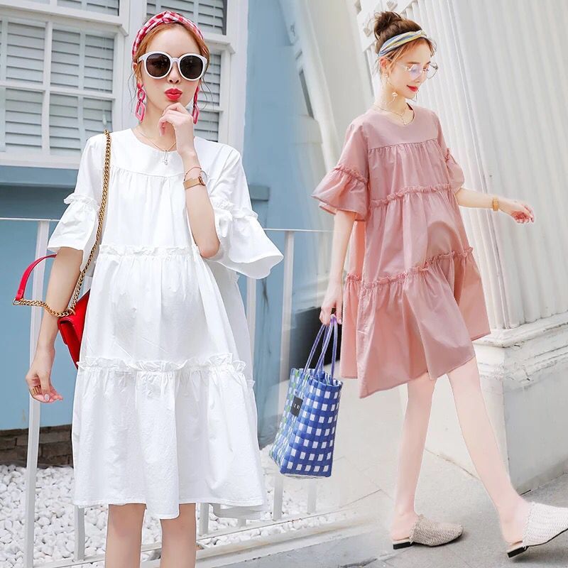 Real-Price Maternity Dress 2026 Summer Petite Maternity Dress Stylish Summer Style for Pregnant Women, Age-Reducing Trendy Mom