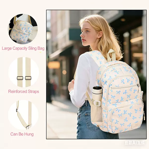 New Foreign Trade Quilted Corduroy Student Bag Set, European and American Style School Bag, Crossbody Bag, Pencil Case Three-Piece Set Manufacturer
