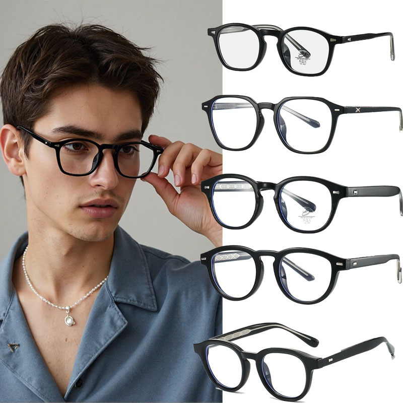 丙酸插芯眼镜框圆框平光新款男女士网红光学镜架可配近视时尚潮流