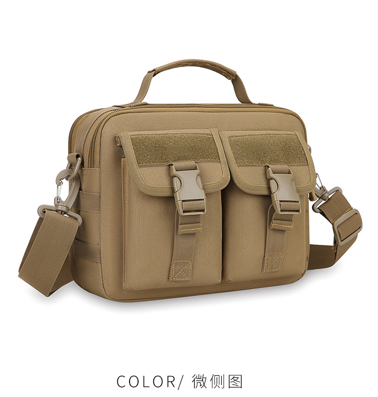 Single-shoulder bag, outdoor tactical multi-functional USB charging crossbody bag, military camouflage backpack, travel outdoor cycling bag undefined