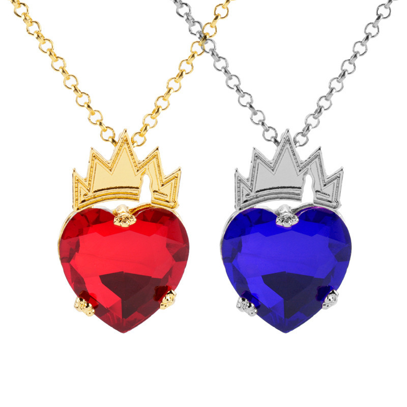 Luxurious Heart Shape Crown Alloy Plating Artificial Crystal Womenu0027S Pendant Necklace