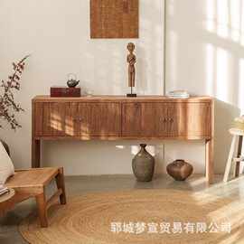 新中式老榆木餐边柜客厅靠墙长条桌实木供桌条案台玄关置物架边柜