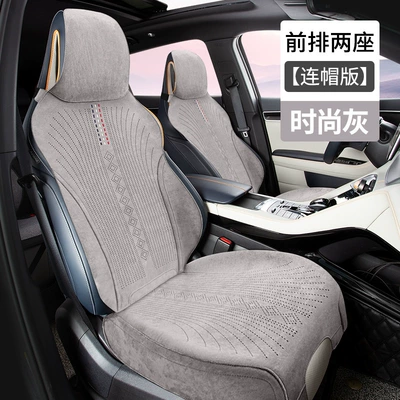 Wool pad, seat cushion - hooded-fashionable-gray-front-row-with-two-seats