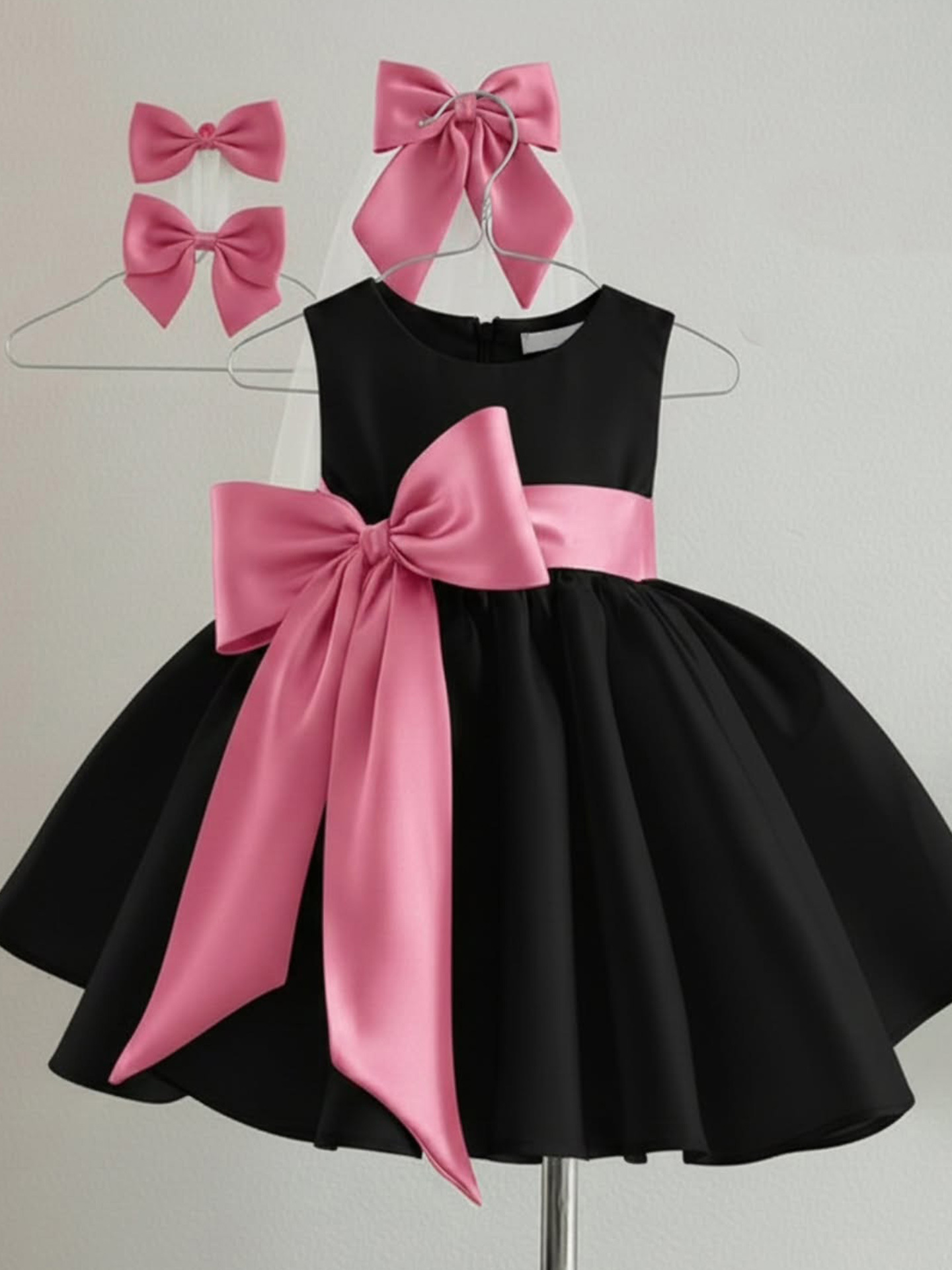Fashionable cute children's small princess costume with bow, dress, piano performance costume, suit, new collection 4