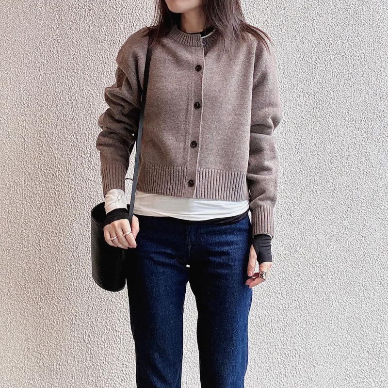 High-End Version Cs Women's Standard Fit Knitted Cardigan 1294776002 New Autumn Product 1294776001 High-End Version Cs Women's Standard Fit Knitted Cardigan 1294776002 New Autumn Product 1294776001