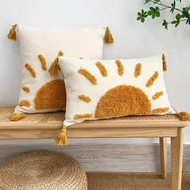 波西米亚北欧ins簇绒抱枕太阳民宿摩洛哥抱枕沙发靠垫腰枕靠垫