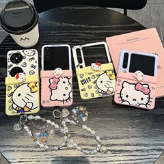 かわいい KT 猫 Huawei 社 PuraX 携帯電話ケース折りたたみスクリーン Samsung Zlip6 中央軸フル Xiaomi MIXFlip に適しています