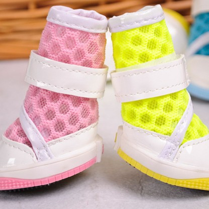 애완 동물 다채로운 메쉬 통기성 개 신발 도매 개 신발 비 슬립 애완 동물 신발 여름 테디 샌들 #